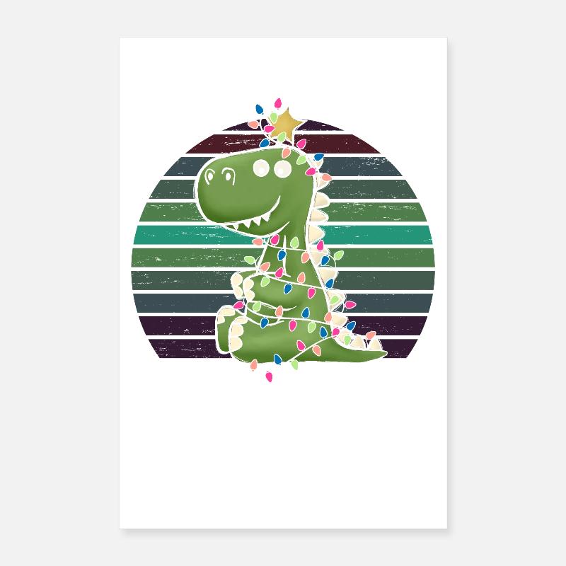 Mignon Dino Light Chain Tree Rex Pajamas Poster 40 x 60 cm