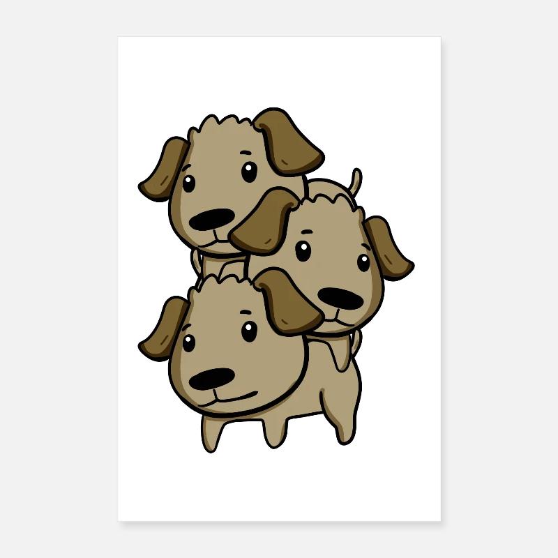Chiens mignons Poster 40 x 60 cm