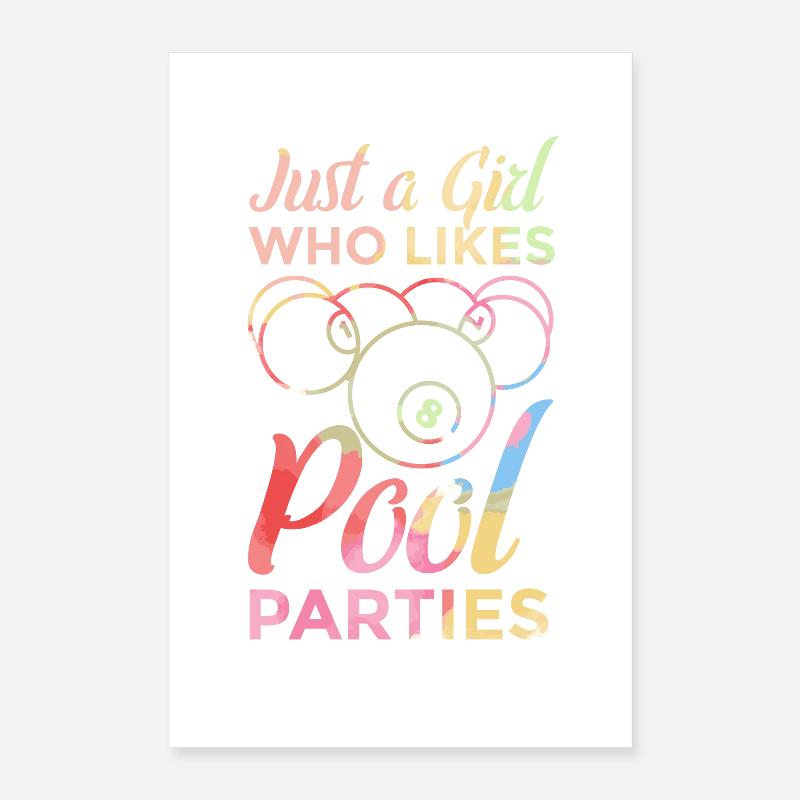 Poolbillard Mädchen Poster 40x60 cm