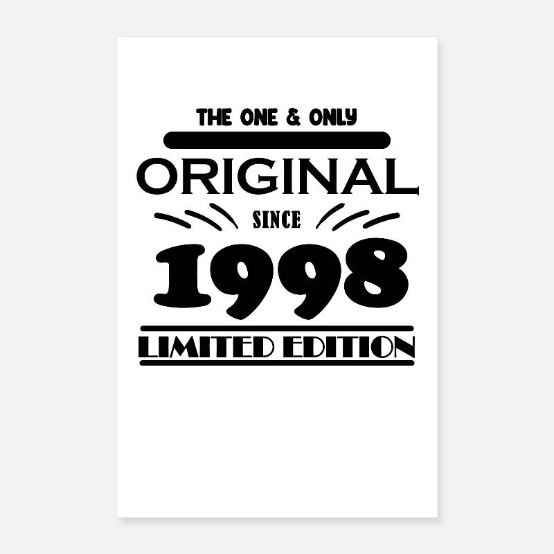 1998 - Année de construction 1998 - Né en 1998 Poster 40 x 60 cm