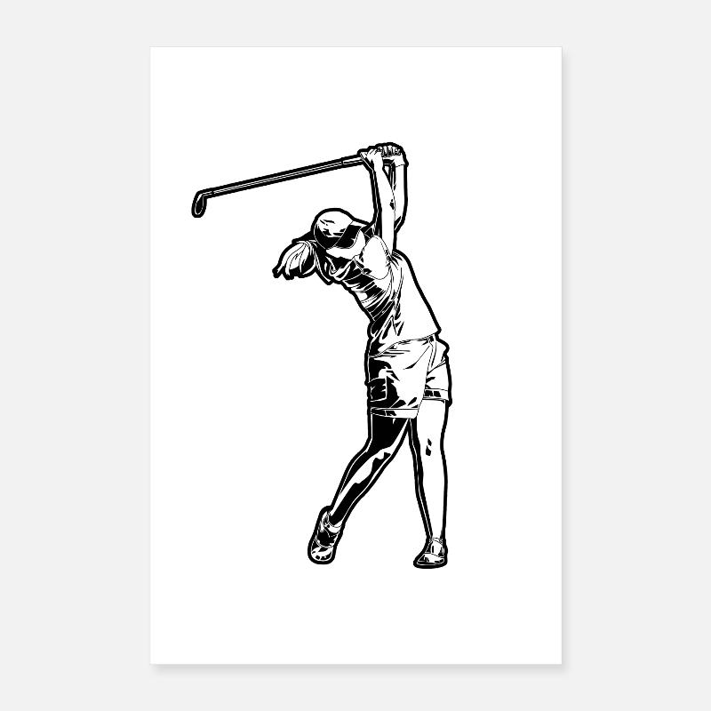 Golfspieler Mädchen Poster 40x60 cm