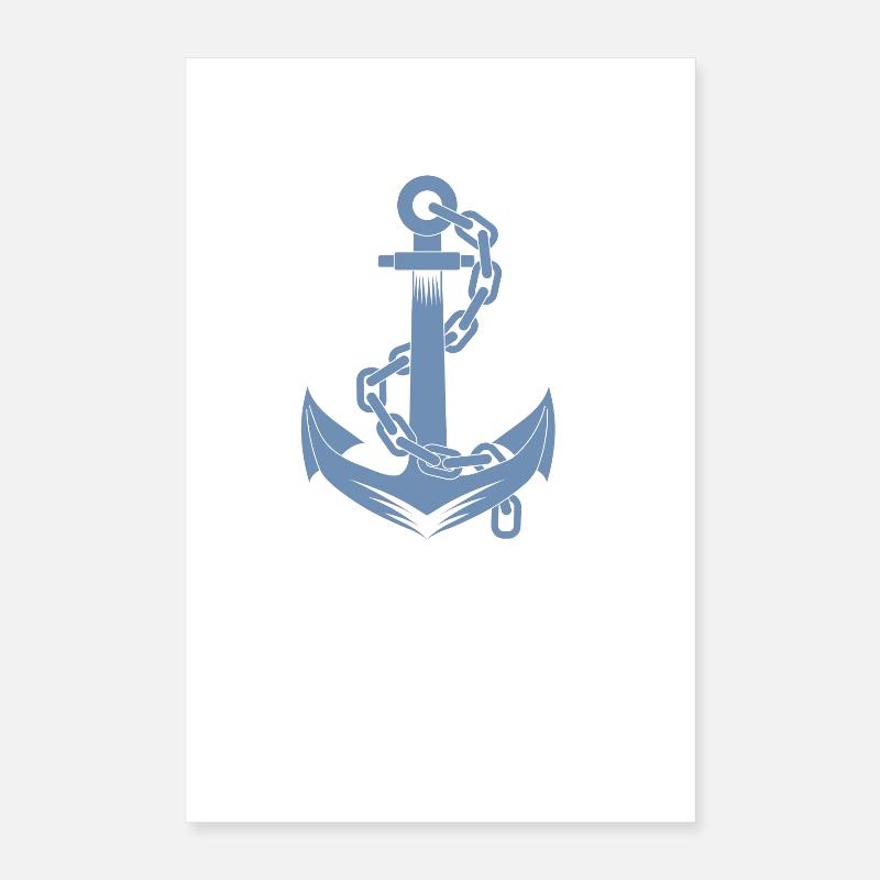 Anchor Sailing Sailboat Sailor Design Poster 16" x 24" (40x60 cm)