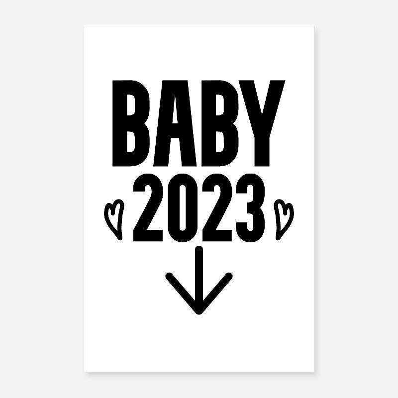 Bébé 2023 - Naissance Enceinte 2023 Grossesse Poster 40 x 60 cm