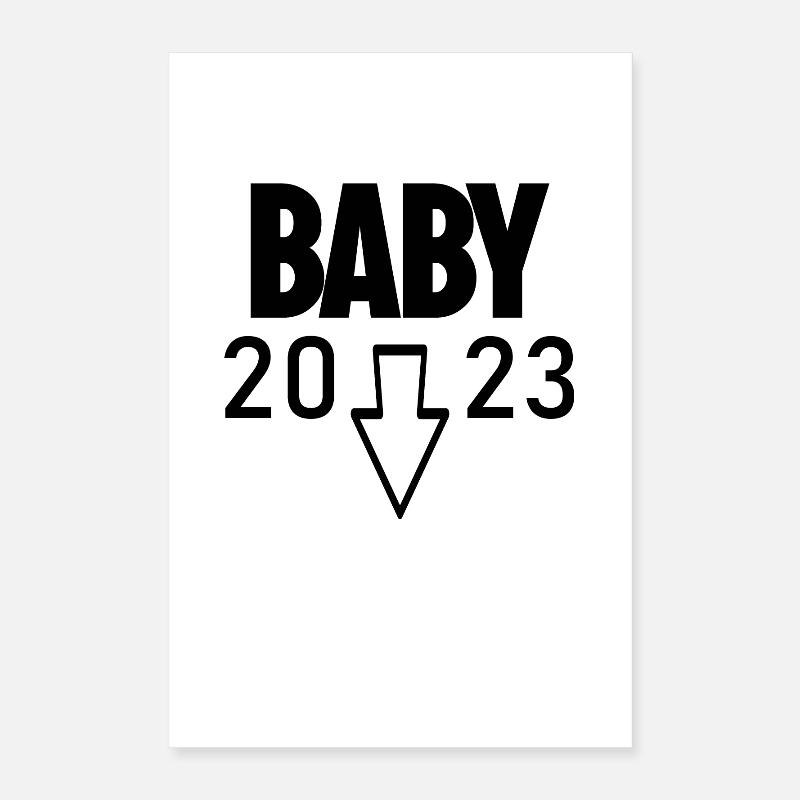 Bébé 2023 - Naissance Enceinte 2023 Grossesse Poster 40 x 60 cm