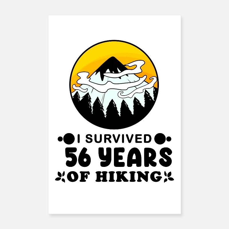 Mountain Wanderer 56e anniversaire 56 ans Cadeau Poster 40 x 60 cm