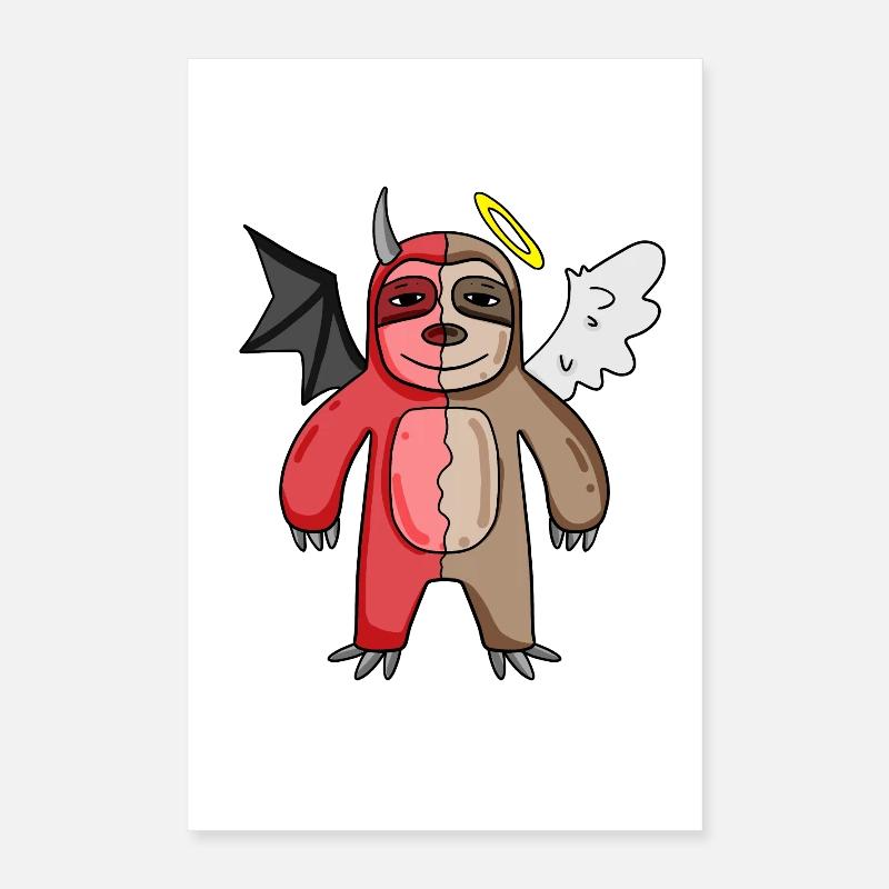 Sloth - Angel and Devil Poster 16" x 24" (40x60 cm)