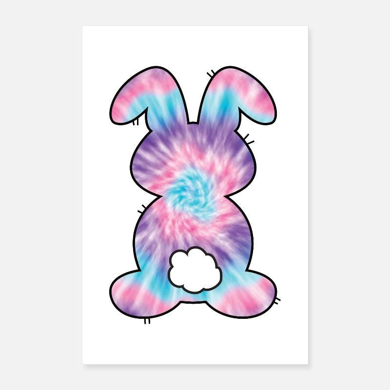 Tie Dye Rabbit Easter for Kids Poster 16" x 24" (40x60 cm)