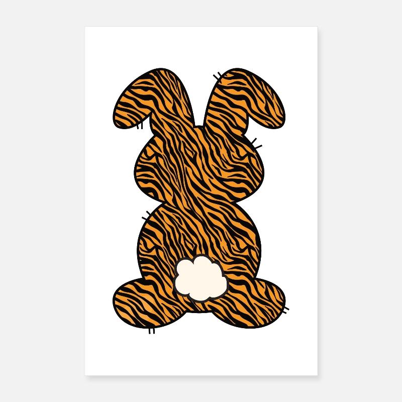 Tiger Pattern Rabbit Easter Poster 16" x 24" (40x60 cm)