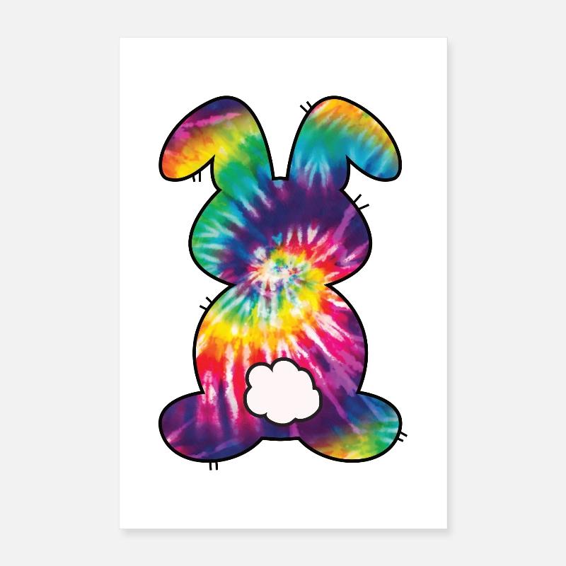 Tie Dye Rabbit Easter for Kids Poster 16" x 24" (40x60 cm)