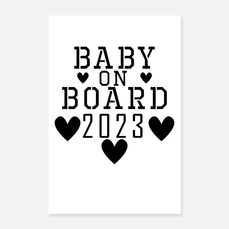 Bébé 2023 - Naissance Enceinte 2023 Grossesse Poster 40 x 60 cm