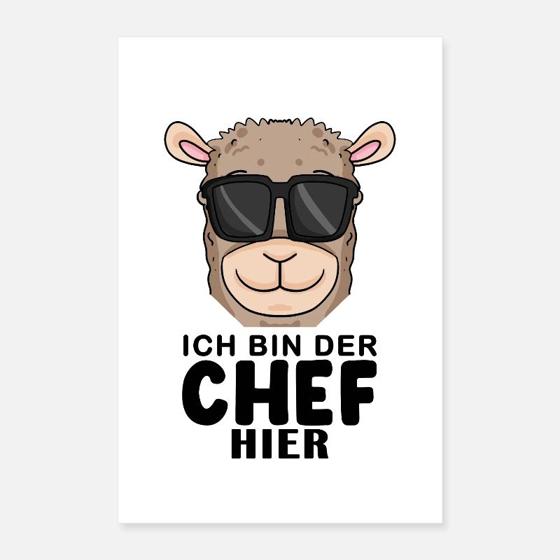 Cool Lama Chef Spruch Poster 40x60 cm