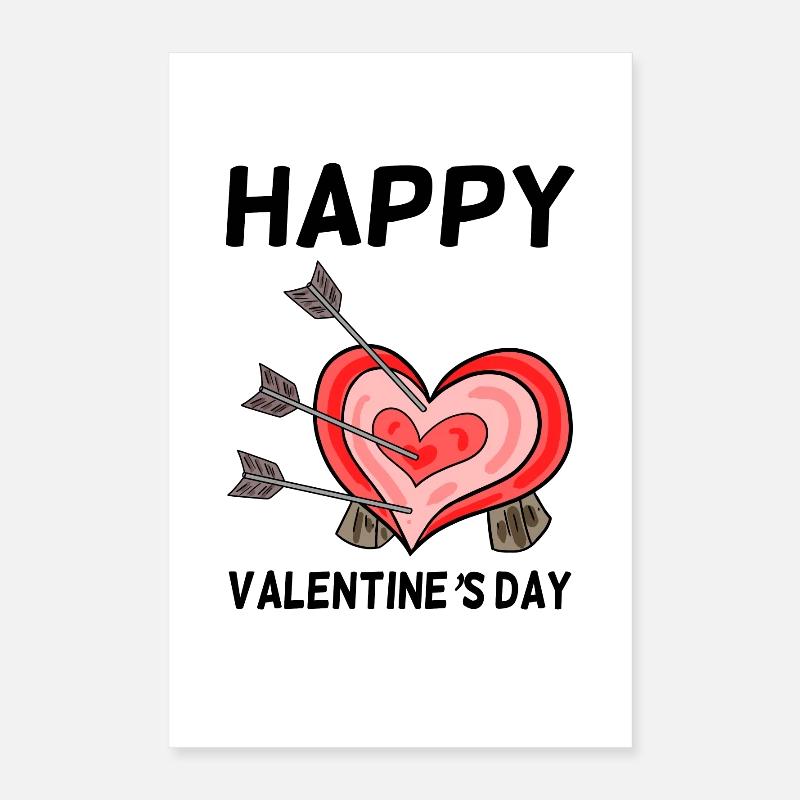 Flèches de flèche du cœur de la Saint-Valentin Poster 40 x 60 cm