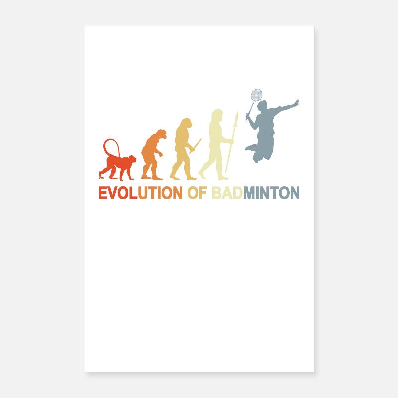 Badminton Evolution Poster 16" x 24" (40x60 cm)