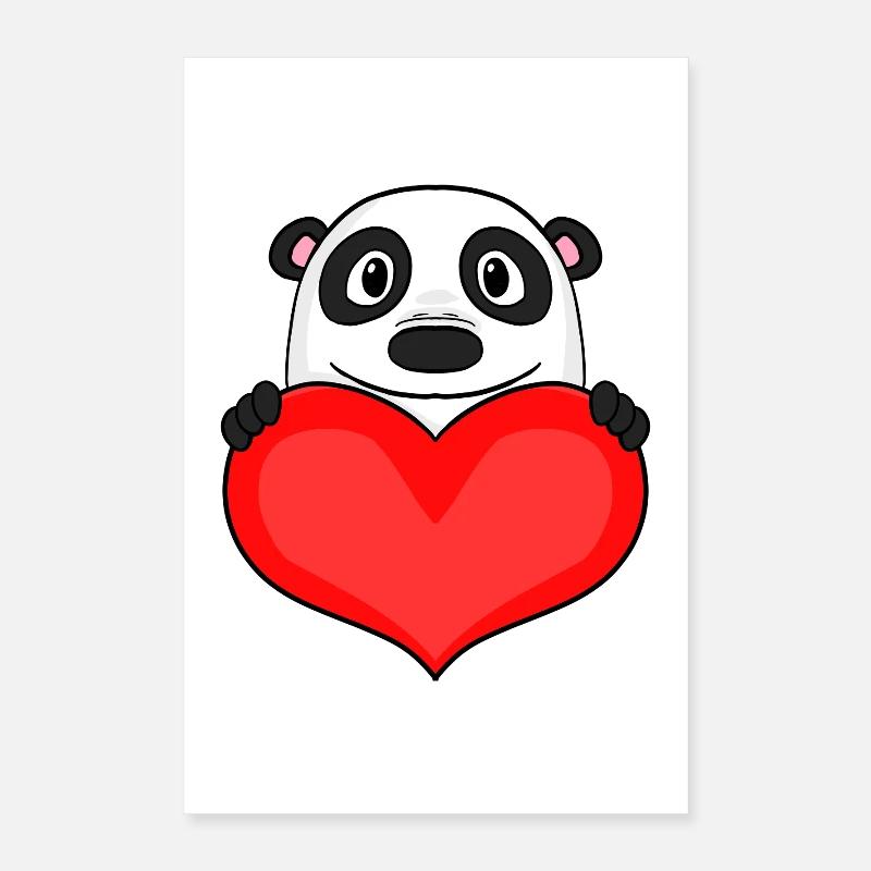 Panda mit Herz - Liebe Romantisch Poster 40x60 cm