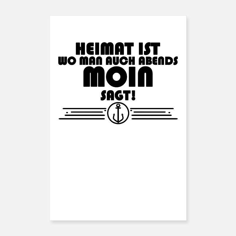 Anker Nordsee Plattdeutsch Spruch Moin Poster 40x60 cm