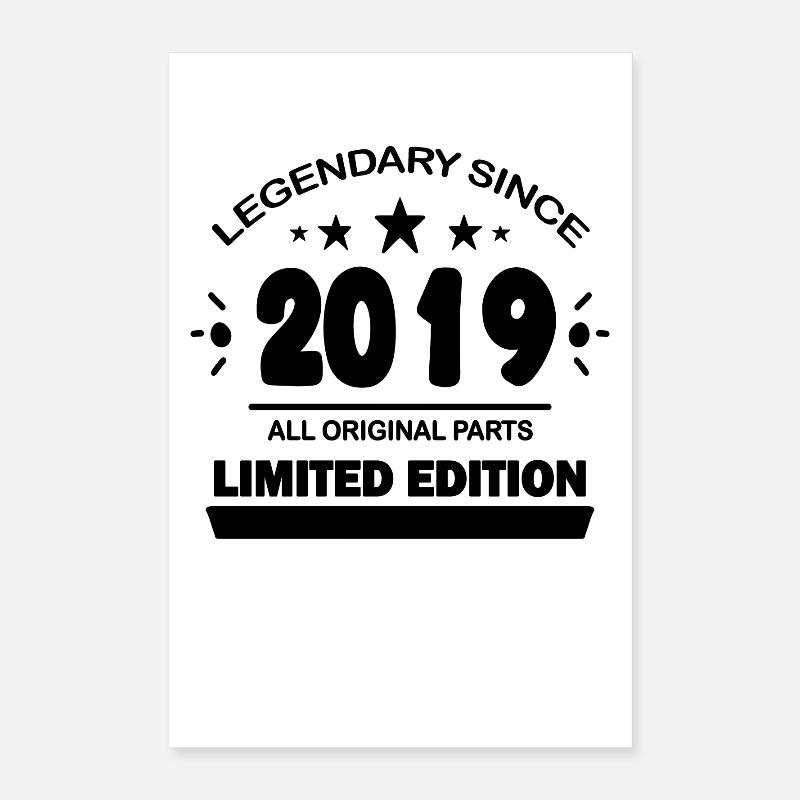 2019 - Year 2019 - Year of construction 2019 Spruch Poster 16" x 24" (40x60 cm)