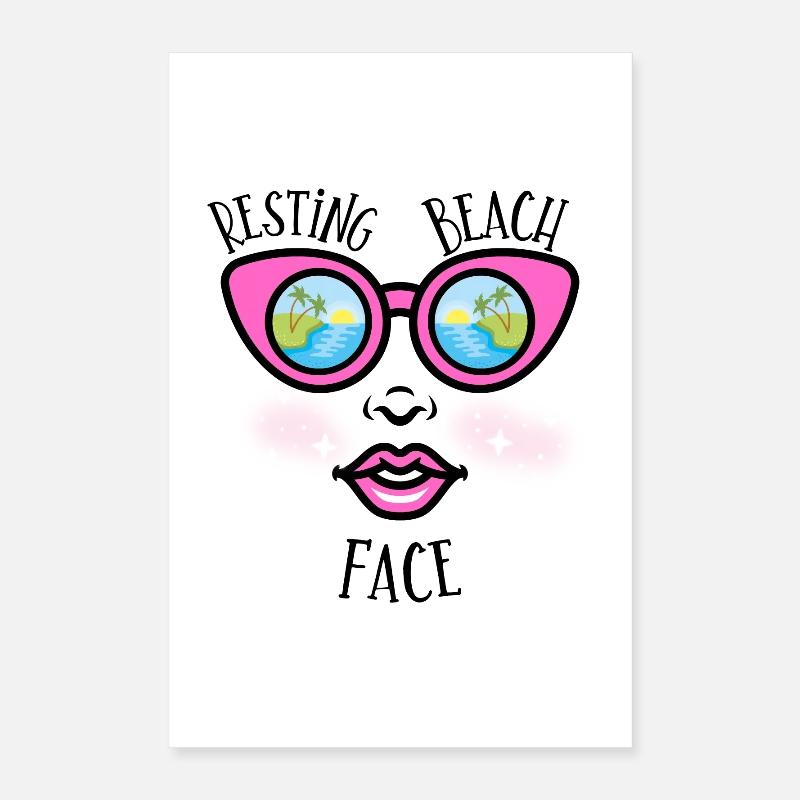 Resting Beach Face - Beach Lovers Poster 40x60 cm