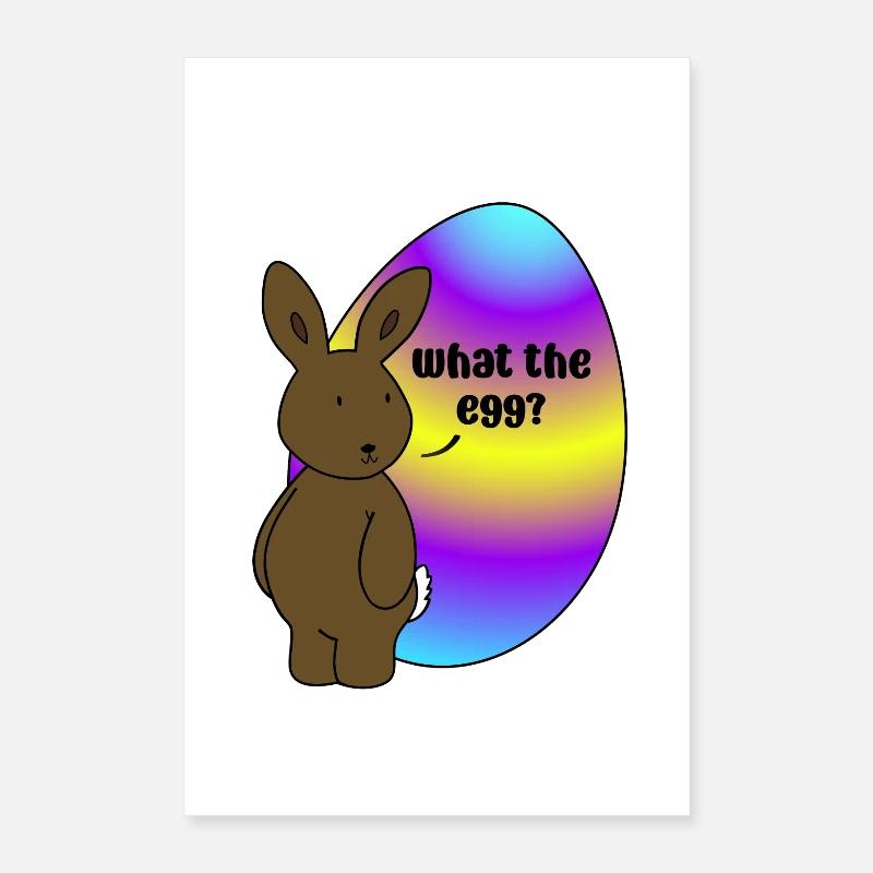 Happy Easter - Easter Bunny with Easter Egg Poster 16" x 24" (40x60 cm)