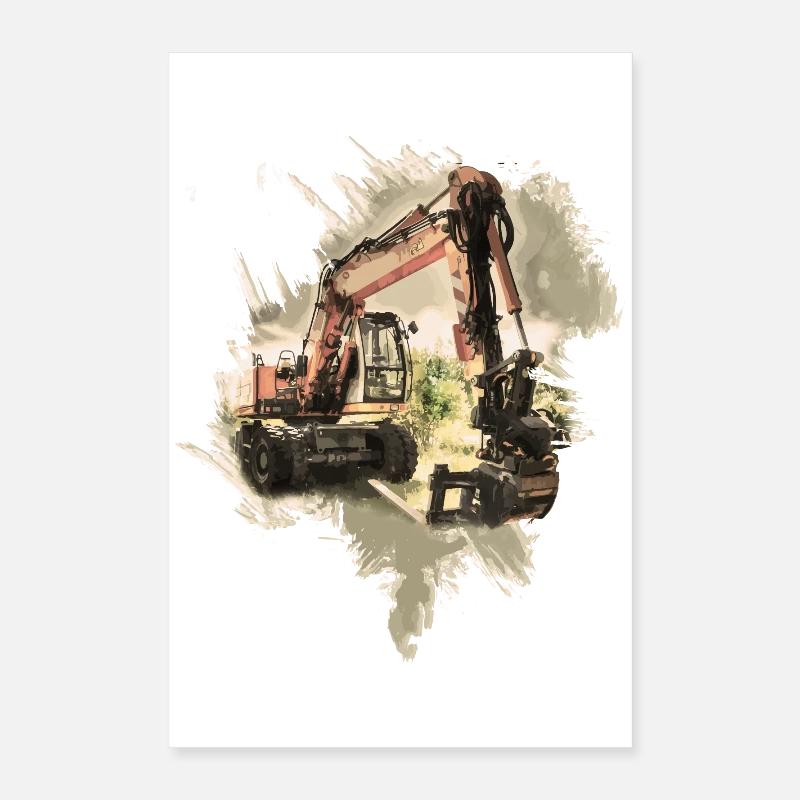 Old excavator Poster 16" x 24" (40x60 cm)