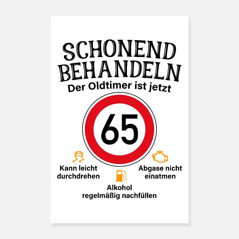 65. Geburtstag Schonend Behandeln Oldtimer Ist 65 Poster 40x60 cm