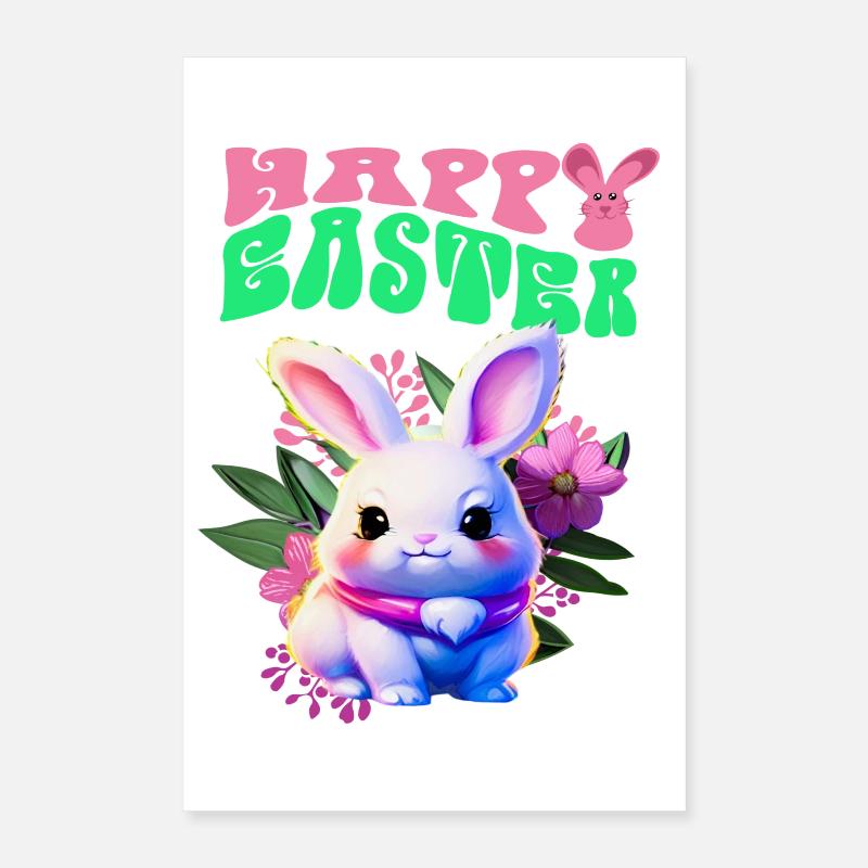 Easter Bunny - sweet rabbit Happy Easter Poster 16" x 24" (40x60 cm)