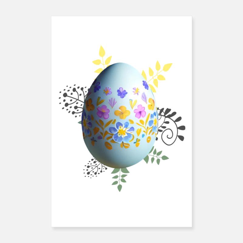 Floral Easter Egg Poster 16" x 24" (40x60 cm)