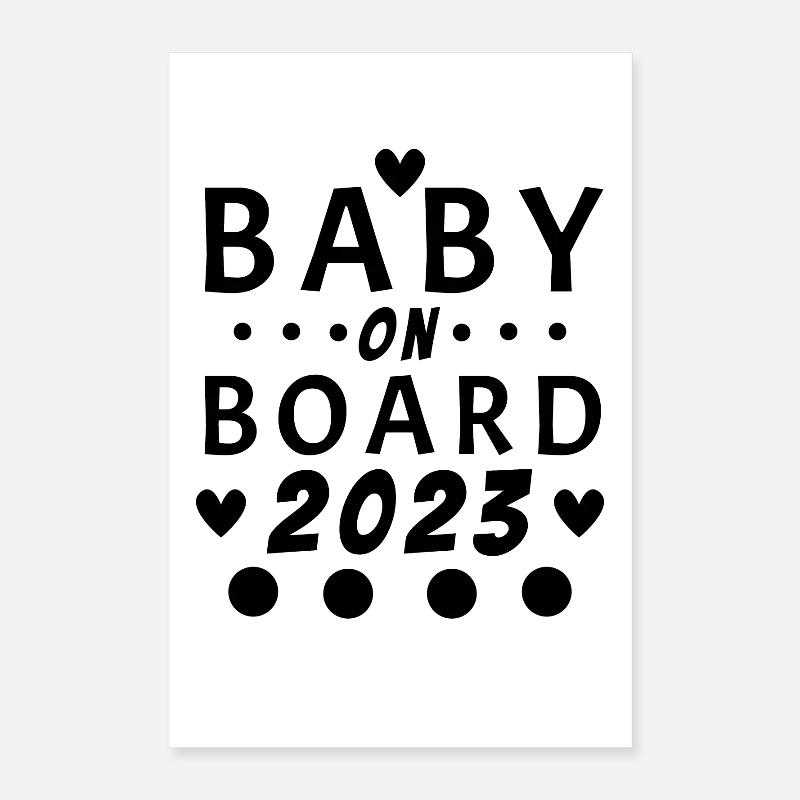 Bébé 2023 - Naissance Enceinte 2023 Grossesse Poster 40 x 60 cm