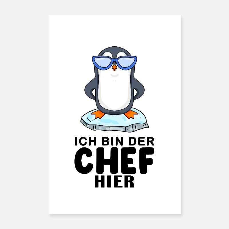 cooler Pinguin Chef Spruch Poster 40x60 cm