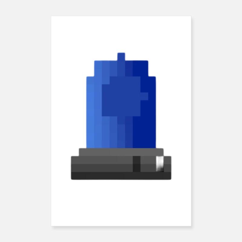 Blaulicht Sirene Pixelkunst Poster 40x60 cm