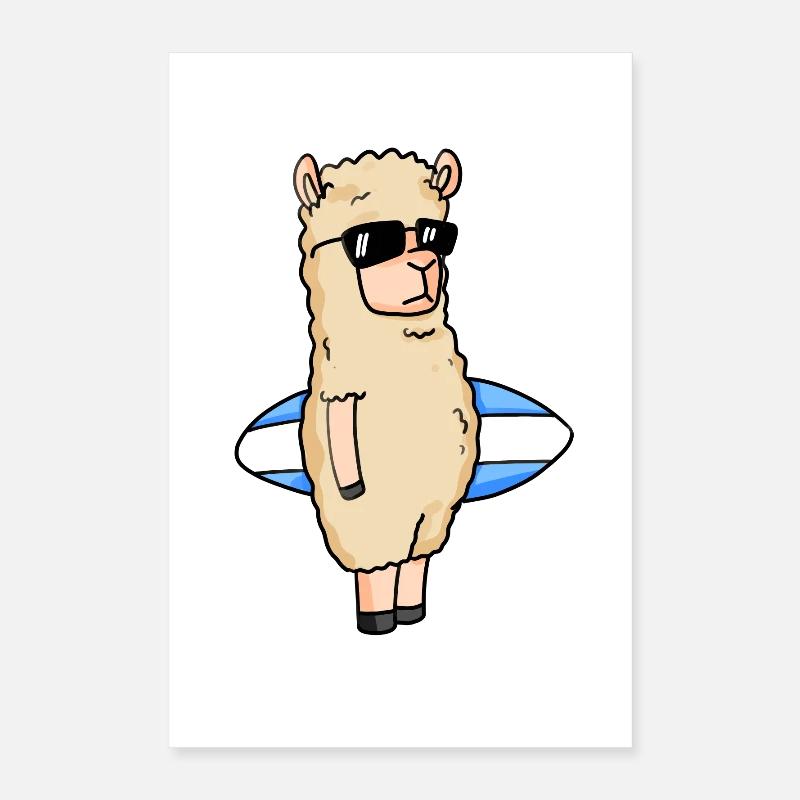 Planche de surf Alpaga Surfing Poster 40 x 60 cm