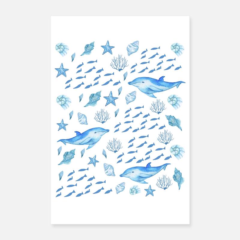 Sea Creatures - Marine Life Lovers Poster 40x60 cm