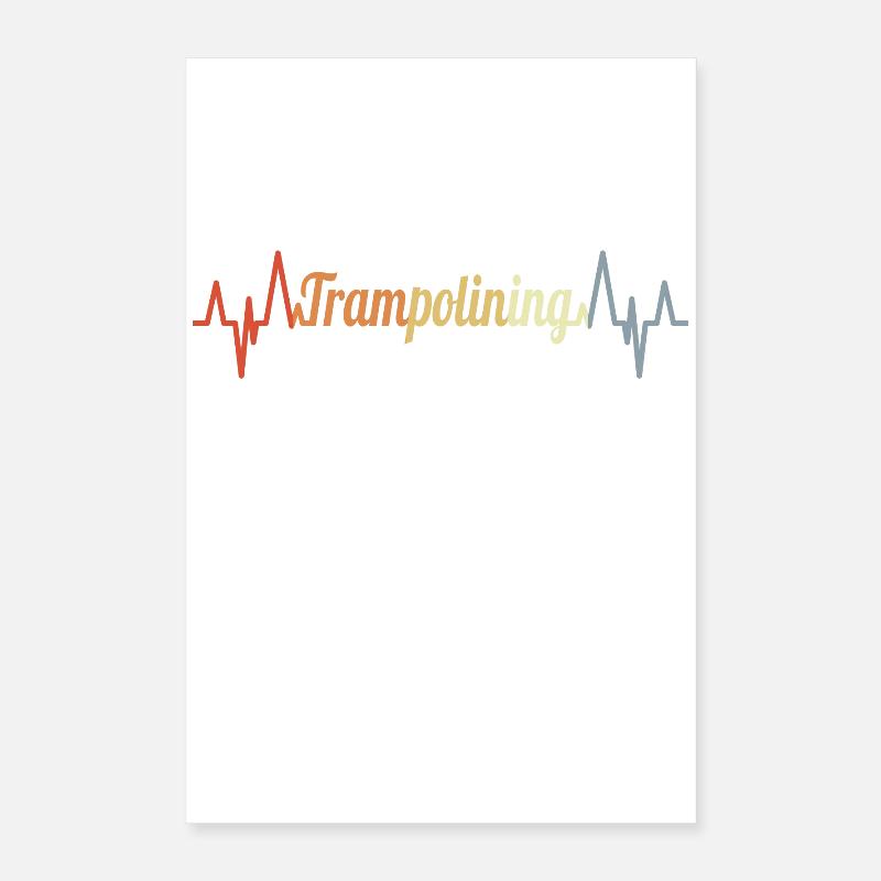 Vintage trampoline jumping heart palpitations Poster 16" x 24" (40x60 cm)