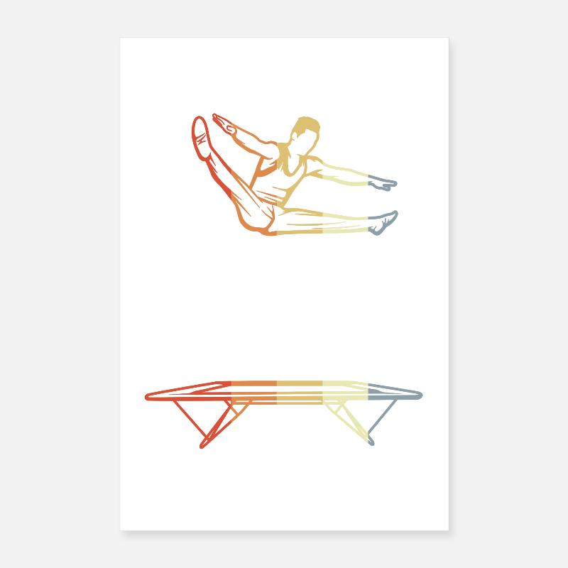 Lustiger Trampolin Junge Poster 40x60 cm