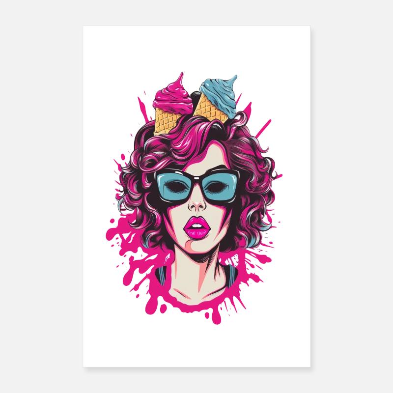 Lebendige Pop-Art Comics Schwester Poster 40x60 cm