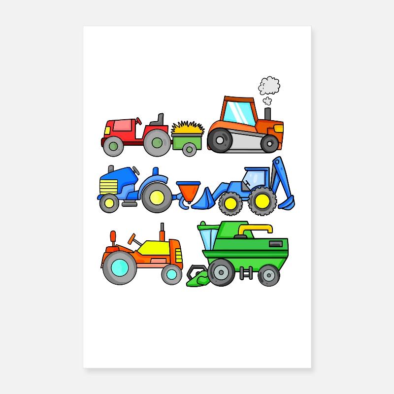 Véhicules de chantier Poster 40 x 60 cm