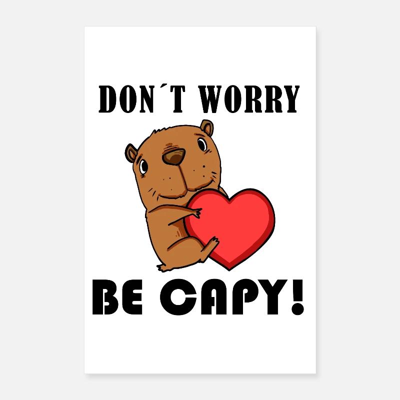 Capybara Capybara Cadeau Poster 40 x 60 cm