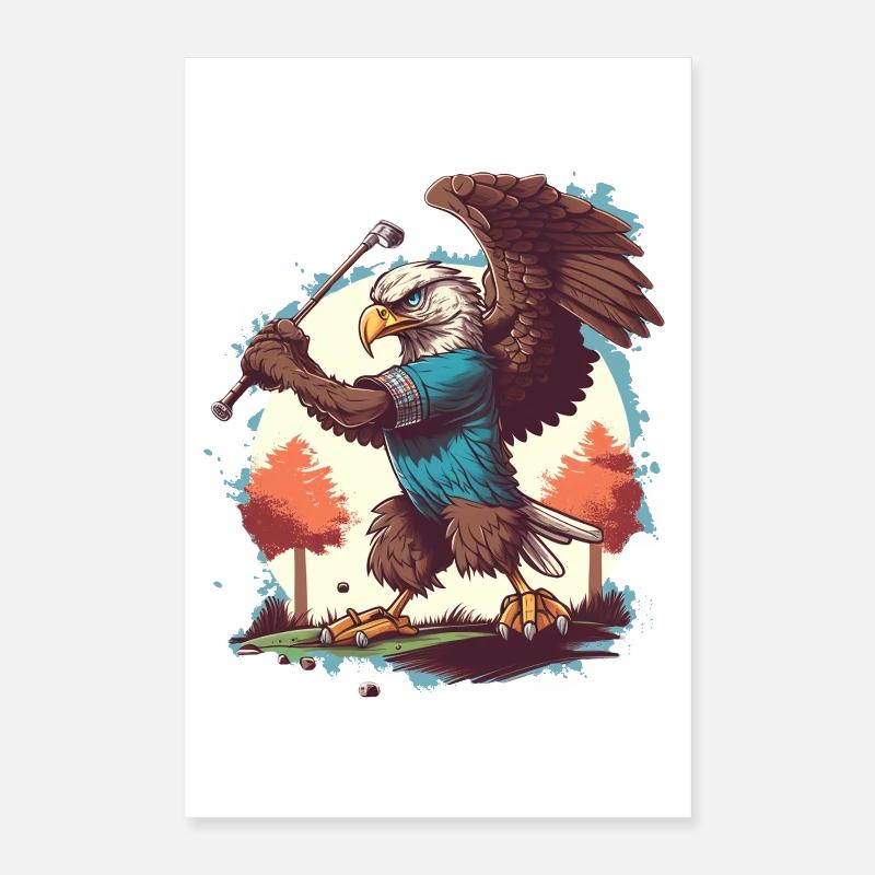 Adler schwingt den Golfschläger Poster 40x60 cm