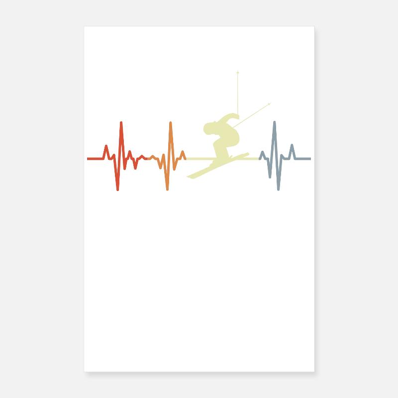 Palpitations de skieur ECG Poster 40 x 60 cm