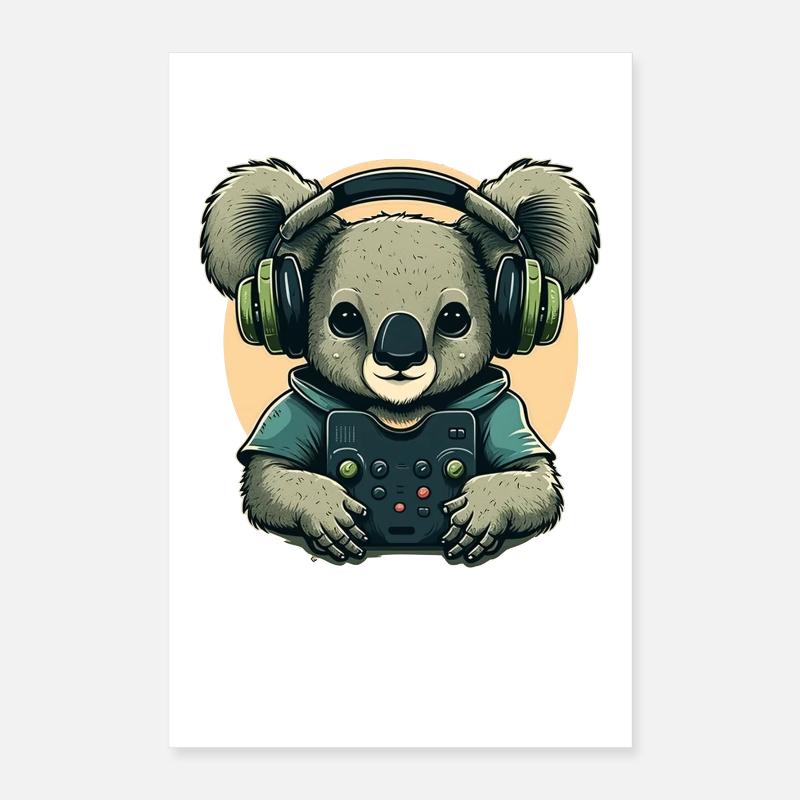 Koala ours avec Walkman Poster 40 x 60 cm