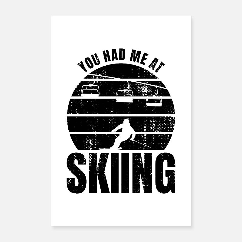 Lustiger Skispruch Poster 40x60 cm