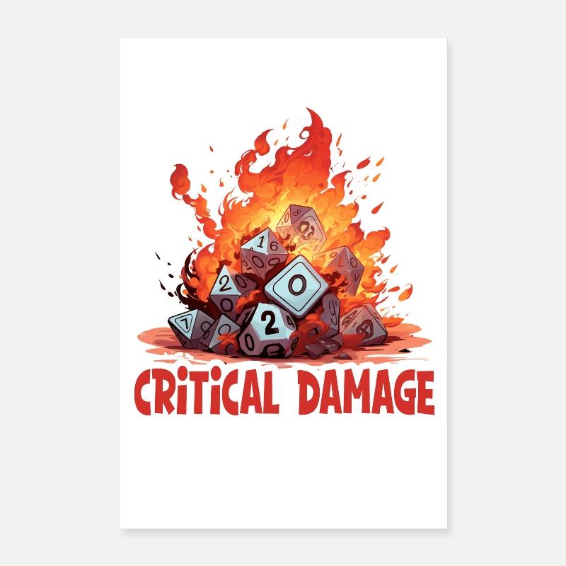 Game Master Critical Damage – RPG LARP Design Poster 16" x 24" (40x60 cm)