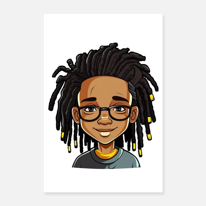 Des dreadlocks avec un visage amical Poster 40 x 60 cm