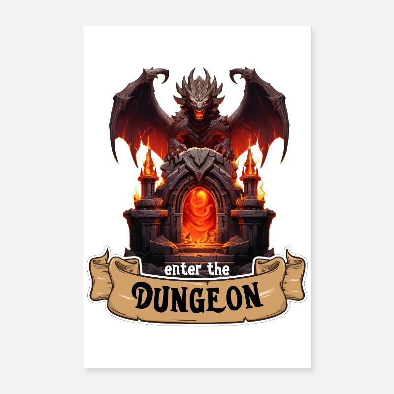 Entrez dans le Dunegon RPG Gate Dragon Poster 40 x 60 cm