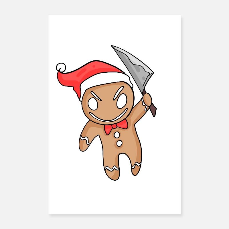Evil Gingerbread Christmas Poster 16" x 24" (40x60 cm)