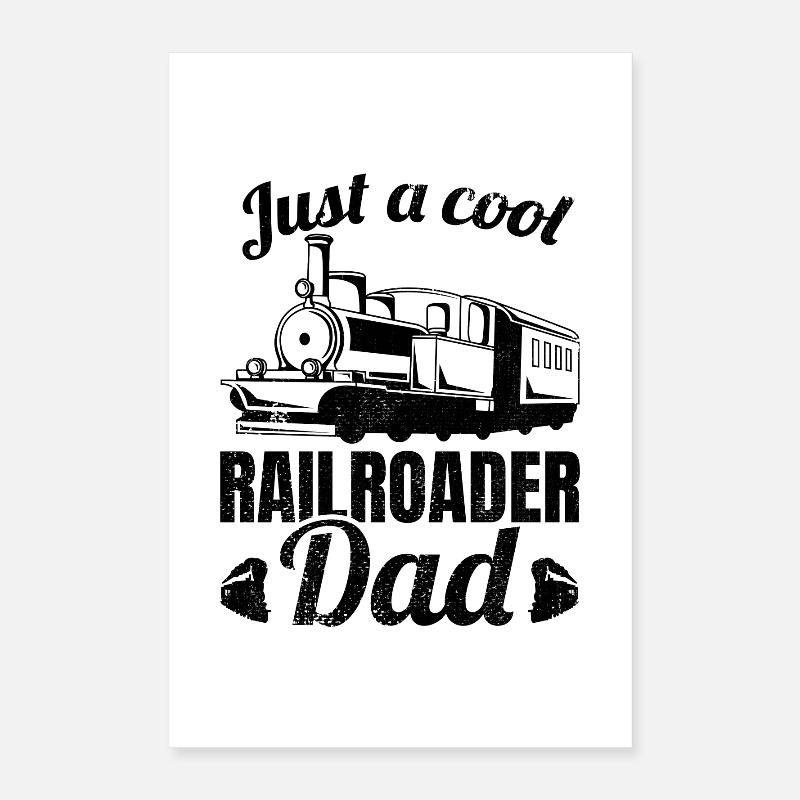 Nur ein cooler Eisenbahn Papa Poster 40x60 cm