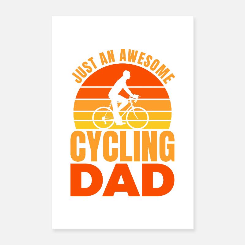 Radfahrer Papa Poster 40x60 cm