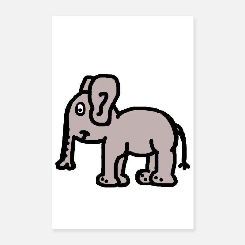 Elefant Dicker Dickhäuter Trampeltier Kinder Zoo Poster 40x60 cm