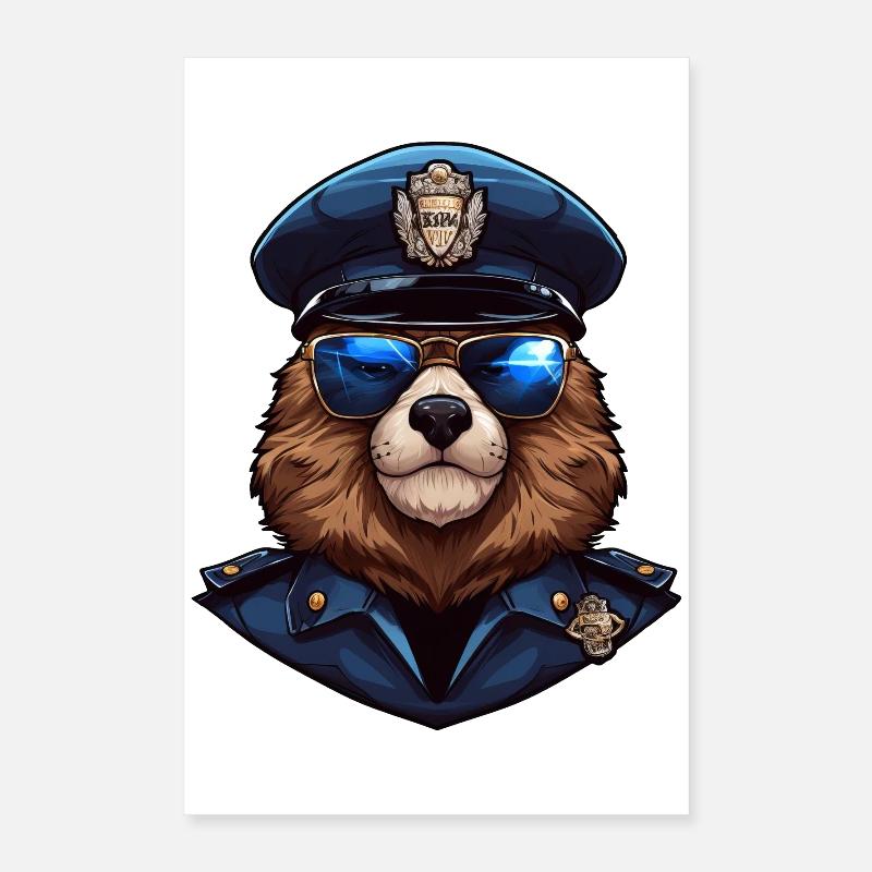Police des marmottes Poster 40 x 60 cm