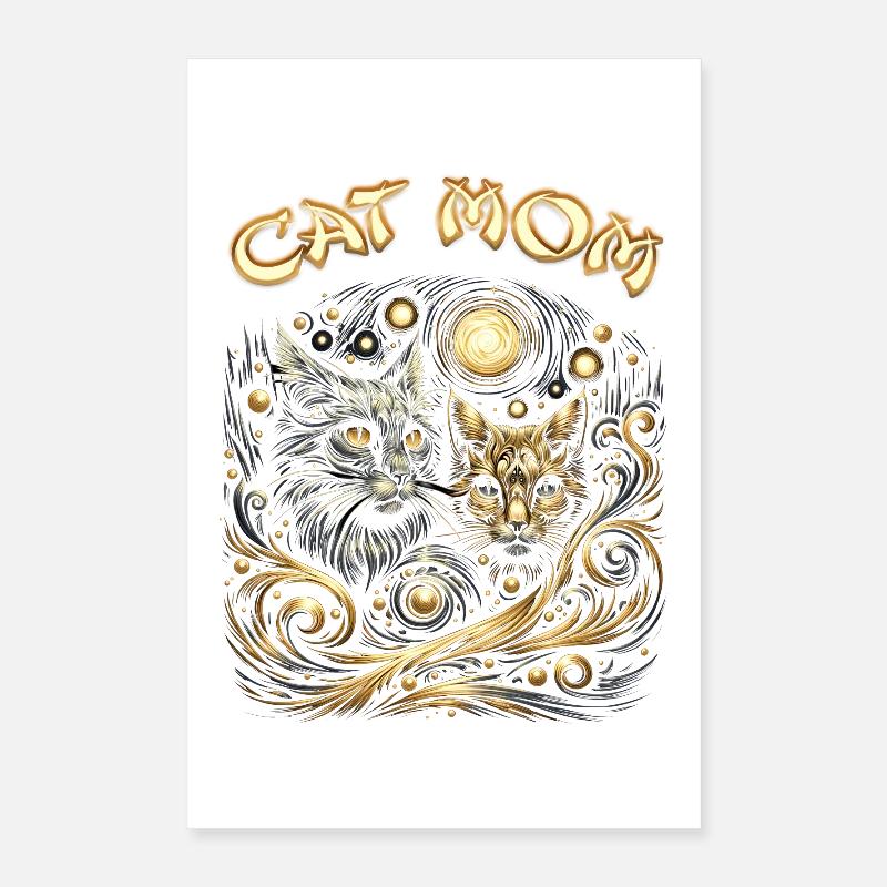 Galactic Cats Myth Design Poster 16" x 24" (40x60 cm)