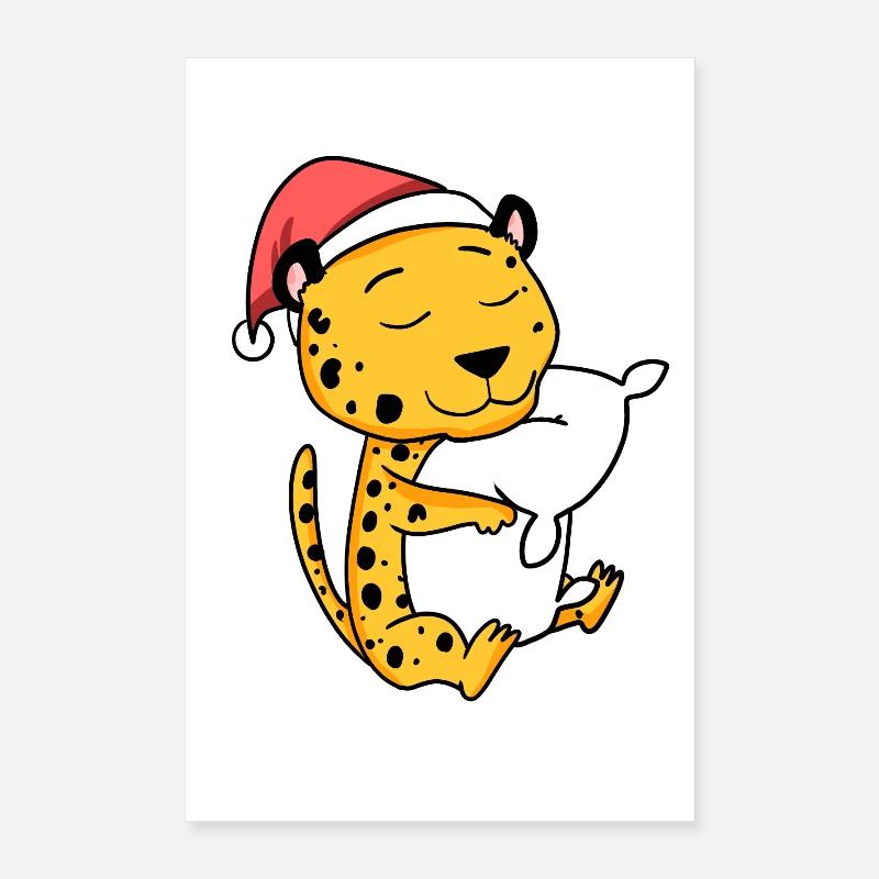 Guépard Mignon Fatigué Noël Poster 40 x 60 cm